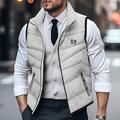 Homme Manteau d'hiver Gilet matelassé Poche Bureau et carrière Rendez-vous Casual Quotidien Extérieur Pour tous les jours Des sports Hiver Plein Noir Blanche Jaune Rouge Doudoune