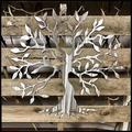 Décoration murale en métal arbre arbre de vie art mural en métal oiseau ornement maison chambre salon fenêtre décoration