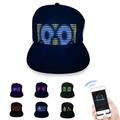 programmable créatif rgb led chapeau bluetooth casquettes brillantes application mobile contrôle édition mots hip hop accessoire électronique pour halloween