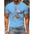 Animal Poissons Requin de poisson d'or Bleu et blanc Blanc Rouge Noir Chemise T shirt Tee Homme Graphique Mélange de Coton Chemise Décontractées Nouveauté Chemise Manche Courte T-shirt confortable