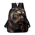 Homme sac à dos 3D sac à dos Ecole Extérieur du quotidien tigre Polyester Grande Capacité Respirable Poids Léger Fermeture Imprimé Jaune Rouge Bleu