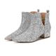 Femme Bottes Chaussures bling-bling Bottes métalliques Paillettes de cristal scintillantes ornées de bijoux Soirée Couleur unie Bottines Bottines Bottes de mariage Hiver Talon Bottier Bout pointu