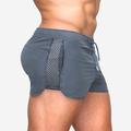 Short de bain 3 pouces pour homme short d'entraînement short de course short décontracté maille creuse cordon de serrage taille élastique couleur unie respirant séchage rapide short sports quotidiens streetwear sportif noir bleu micro-élastique