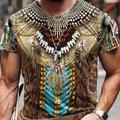 Homme Graphique Tribal T-shirt Manche Courte T-shirt Impression 3D Col ras du cou Chemise ancien Mode Designer Extérieur Quotidien Sports Bleu Violet Marron Printemps Été Vêtement Tenue S M L XL