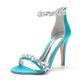 Femme Chaussures de mariage Sandales Chaussures bling-bling Chaussures scintillantes Chaussures de mariée Cristal Talon Aiguille Bout pointu Minimalisme Satin Fermeture Vert et Bleu Noir Blanche