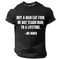 acheter un homme manger du poisson il jour enseigner à l'homme à toute une vie vintage décontracté style de rue hommes impression 3d t-shirt sport en plein air sortir t-shirt noir bleu armée vert