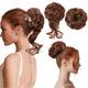 Chignon désordonné 2 styles classiques ébouriffés chignon élastique chouchous faux chignon beignet extensions de queue de cheval accessoires de chignon en désordre pour femmes - blond platine