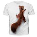 Homme T shirt Tee Tee T-shirts drôles Graphic Animal Ecureuil Col Rond Mer bleue Blanche Jaune Rouge Bleu 3D effet du quotidien Vacances Manche Courte Imprimer Vêtement Tenue Vêtement de rue Exagér