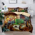 Literie 3d ferme tracteur impression housse de couette ensembles de literie housse de couette avec 1 housse de couette ou couvre-lit imprimé, 2 taies d'oreiller pour lit double/queen/king