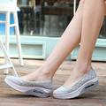 Femme Slip-Ons Grandes Tailles Chaussures Flyknit Chaussures de confort Extérieur du quotidien Marche Couleur unie Eté Hauteur de semelle compensée Bout rond Mode Sportif basique Course à Pied Marche