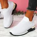 Femme Chaussures d'Athlétisme Basket Grandes Tailles Chaussures Flyknit Chaussures blanches Extérieur du quotidien Couleur unie Couleur Pleine Hauteur de semelle compensée Bout rond Sportif