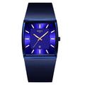 Nibosi bleu carré hommes montres top marque de luxe montre à quartz hommes mince étanche mâle montre-bracelet hommes relogio masculino 2376