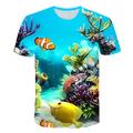 Le Jour des enfants Garçon 3D Requin Impression 3D Poissons T-shirt Tee-shirts Manche Courte Eté Actif Le style mignon Vêtement de rue Polyester Spandex Enfants Bébé 2-12 ans