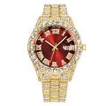 Montre à Quartz pour Hommes Montre Hip Hop Complètement Diamant Montre de Luxe en Acier Inoxydable Montres Analogiques Cadeau Petit Ami