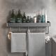 caddie de douche étagères de salle de bains mural gris pistolet organisateur de rangement rack salle de bains cuisine matériel de salle de bains pendentif espace d'étagère de salle de bains support