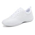 unisexe baskets de danse cheer shoes pratique hiphop cheerleading sneaker talon plat bout rond à lacets adulte enfant blanche