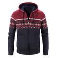 Homme Pull Chandail Gilet Pull Zippé Pull Veste Pull polaire Grosse maille Tricoter Découpé Zippé Tricoté Argyle Capuche basique à la mode Extérieur du quotidien Vêtement Tenue Hiver Automne Vin Bleu