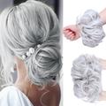 chignons en désordre postiche cheveux chouchous plein épais morceau de cheveux chignon avec élastique extension de chignon de cheveux bouclés ondulés chignons de cheveux de beignet synthétique pour