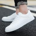 Homme Chaussures Basket Chaussures de skate Chaussures blanches Chaussures de confort Marche Décontractées Extérieur du quotidien Cuir Lacet Noir / blanc Blanc / Jaune Blanche Bloc de couleur