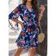 Femme Robe casual Robe d'été Rose nouer devant Imprimer Col V Papillon Mini robe Bohême Le style mignon Rendez-vous Vacances Demi Manches Eté Printemps