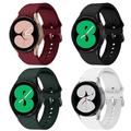 Paquet de 4 Bracelet de Montre pour Samsung Galaxy Watch 5 Pro 45mm Watch 5 40/44mm Watch 4 Classique 42/46mm Watch 4 40/44mm Silicone Remplacement Sangle Élastique Respirable Bracelet Sport Bracelet