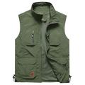 Homme Gilet de pêche Gilet tactique militaire Veste Randonnée Sans Manches Gilet / Gilet Veste Top Extérieur Respirable Séchage rapide Poids Léger Multi Pocket Eté Spandex Polyester Noir Vert Grise