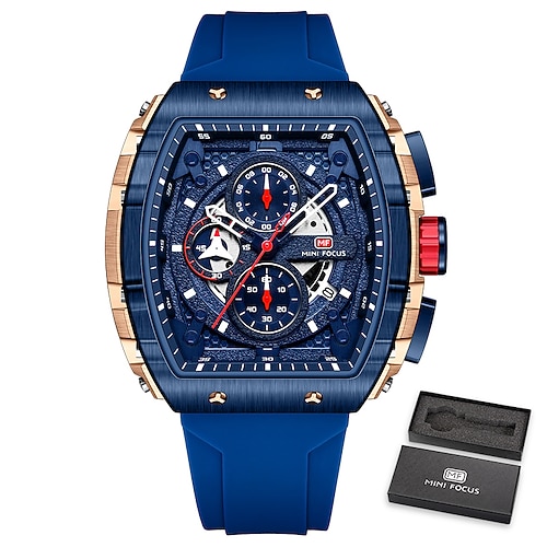 Montre de sport à quartz MINI FOCUS pour hommes chronographe calendrier lumineux montre militaire pour hommes marque de luxe bracelet en silicone étanche