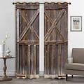 Rideau de ferme 2 panneaux, rideaux de porte en bois de grange pour salon chambre à coucher, rideau à œillets/œillets pour traitements de fenêtre de porte de cuisine assombrissement de la pièce