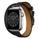 Double Tour Compatible avec Bracelet Apple Watch 38mm 40mm 41mm 42mm 44mm 45mm 49mm Fermoir en métal Ajustable Vrai Cuir Bracelet de remplacement pour iwatch Series Ultra 8 7 SE 6 5 4 3 2 1