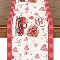 Saint Valentin chemin de table vacances chemin de table saisonnier ferme toile de jute nappe pour anniversaire de mariage maison cuisine dîner table fête décor