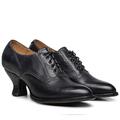 chaussures oxford à talons à lacets en similicuir marron vintage Gatsby pour femmes - style victorien rétro pour une tenue formelle et décontractée