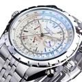 jaragar montre mécanique pour hommes aviator série militaire true men sport automatique montre de luxe en acier inoxydable mécanique mâle horloge heure lumineux montre-bracelet bleu verre