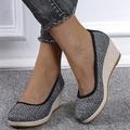 femme mocassins à enfiler talons compensés bohème boho espadrilles grande taille été printemps talon compensé bout rond lin toile mocassins extérieur quotidien couleur unie élégant décontracté confort blanc noir rouge