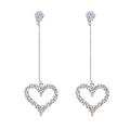 boucles d'oreilles boho femme cristal blanc coeur boucles d'oreilles en pierre zircon couleur argent petites boucles d'oreilles pendantes pour femmes (boucles d'oreilles coeur blanc cristal-argent)