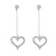 boucles d'oreilles boho femme cristal blanc coeur boucles d'oreilles en pierre zircon couleur argent petites boucles d'oreilles pendantes pour femmes (boucles d'oreilles coeur blanc cristal-argent)