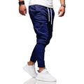 Homme Pantalon Cargo Pantalon cargo Pantalon Jogging Pantalon Jogger Pantalon Taille elastique Poche à rabat Couleur unie Sortie Fin de semaine Mélange de Coton Vêtement de rue mode Noir Rouge