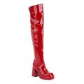 Femme Bottes Chaussures de déguisement Allez Allez Bottes Bottes costumées Travail du quotidien Couleur Pleine Cuissardes Talon évasé Bout carré Polyuréthane Fermeture Noir Blanche Rouge