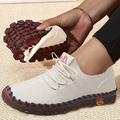 Femme Basket Ballerines Mocassins Grandes Tailles Baskets à enfiler Mocassins Classiques du quotidien Couleur unie Talon Plat Décontractées Minimalisme Faux Cuir Noir Marron Beige