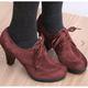 Femme Chaussures à Talons Escarpins Bottes Chaussures Bullock Chaussures en daim Chaussures habillées Soirée Extérieur Travail Couleur unie Hiver Talon haut Talon Cône Elégant Rétro Vintage Mode Daim