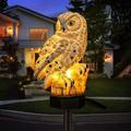 lumières de jardin en plein air led hibou chemin lumières résine étanche décorations chemin pelouse lampe led paysage lampe pour jardin patio allée décoration led solaire jardin lumière