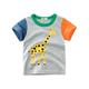 Garçon 3D Animal Bande dessinée Eléphant T-shirt Tee-shirts Manche Courte Eté Le style mignon Décontractées Coton Enfants 3-8 ans Ecole Sortie Casual Quotidien Standard