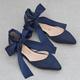 Femme Chaussures de mariage Chaussures de mariée Noeud Talon Plat Bout pointu Elégant Satin Mocassins Rose clair Ivoire Rouge Bordeaux