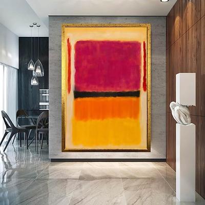 peint à la main Mark Rothko toile art reproduction rothko mur art abstrait toile mur art rouge et jaune mélange peinture abstraite minimalisme art peinture décor à la maison cadre tendu prêt à