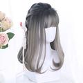 synthétique court bob couleur lolita anime perruques avec une frange d'air pour les femmes naturel faux cheveux noir bleu lolite cosplay perruque halloween perruque