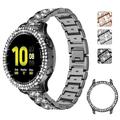 Bracelet de Montre pour Samsung Galaxy Watch 5 40/44mm Watch 4 Classique 42/46mm Watch 4 40/44mm Montre Active 40mm Acier Inoxydable Strass Remplacement Sangle avec étui Diamant bling Bijoux Bracelet