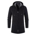 Homme Pull Chandail Gilet Pull Sweat à Capuche Pull Zippé Pull Veste A côtes Tricoter Tunique Tricoté Couleur unie Capuche basique à la mode Extérieur du quotidien Vêtement Tenue Hiver Automne Noir