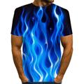 Homme Graphique Flammes de l'enfer Flamme Chemise T-shirt Manche Courte T-shirt Col rond Chemise Exagéré Basique Quotidien Bleu Violet Orange Vêtement Tenue Normal S M L XL 2XL 3XL
