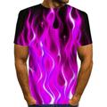 Homme Graphique Flammes de l'enfer Flamme Chemise T-shirt Manche Courte T-shirt Col rond Chemise Exagéré Basique Quotidien Bleu Violet Orange Vêtement Tenue Normal S M L XL 2XL 3XL