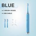 brosses à dents électriques pour adultes, brosse à dents rechargeable usb avec minuterie, brosse à dents blanchissante avec 3 têtes de brosse