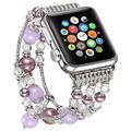 Bracelet de Montre pour Apple Watch Série 8 7 6 5 4 3 2 1 SE Ultra 49mm 45mm 44mm 42mm 41mm 40mm 38mm Acier Inoxydable Perles Remplacement Sangle Homme Perlé Bijoux Bracelet Bracelet